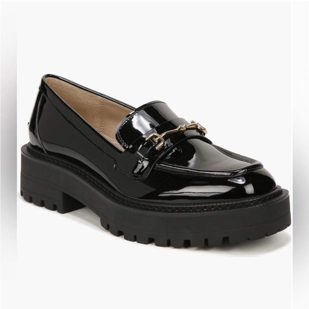Sam Edelman Laura Fashion Loafer - Patent Black 6.5 - Gold Horsebit